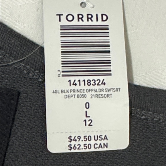 NWT Torrid Prince long sleeve tee shirt. Size L-12 - Picture 5 of 6